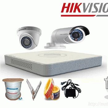 trọn bộ 2 camera giá rẻ hikvision 1mp