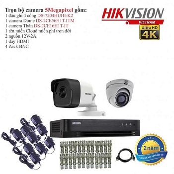 trọn bộ 2 camera cao cấp hikvision 5.0